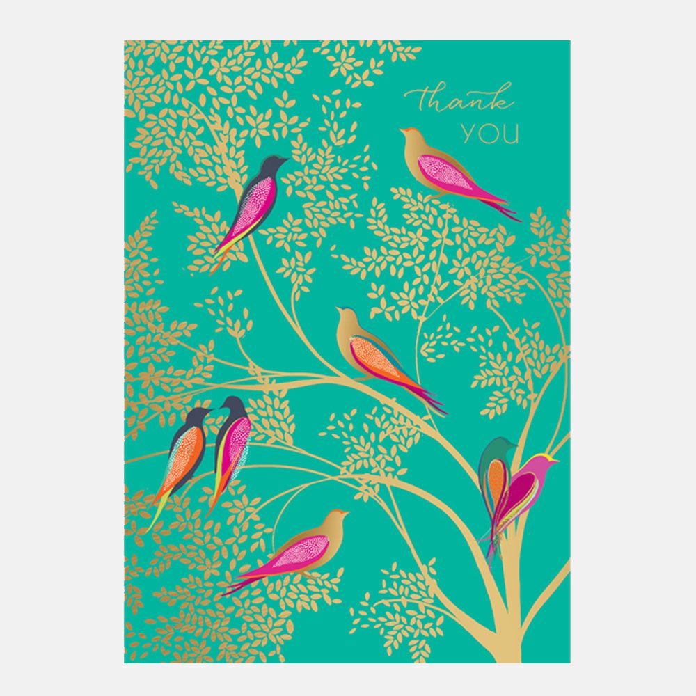 Birds In A Tree Set of 10 Thank You Cards By Sara Miller London